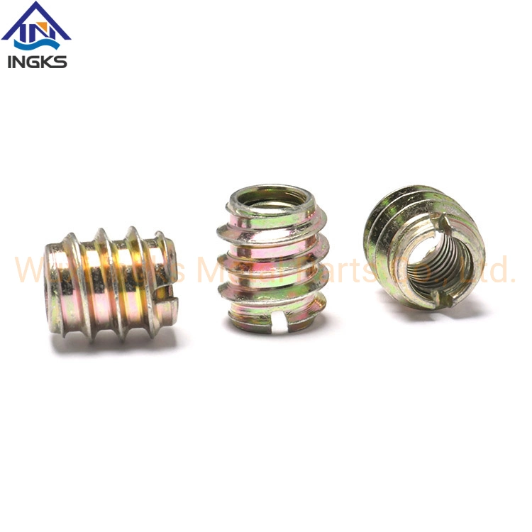 Zinc Plated Carbon Steel Zinc Plated Self Tapping Thread Insert Wood Nut for Furniture